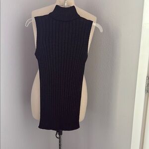 Nima Black Ribbed Turtleneck Sweater